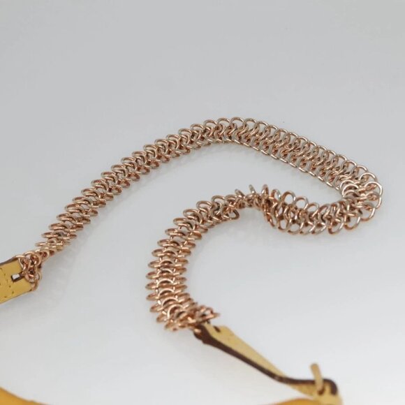 PRADA Chain Shoulder Bag Nylon Yellow Gold Auth 139938 - Picture 9 of 16